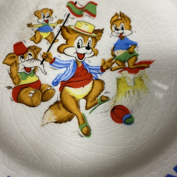 Wood and Sons Child's Alphabet Plate, English Ironstone, 1950s Blue Alphabet - Picture 4 of 4